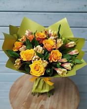 Букет цветов из:  Альстромерии и Розы #REPLACE_PRED# Черноисточинске