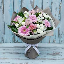 Букет цветов из:  Герберы, Альстромерии и Хризантемы #REPLACE_PRED# Черноисточинске