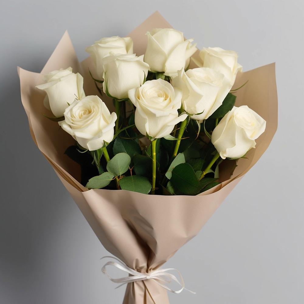 Букет 9 Белых роз Эдлесс Лав в Черноисточинске