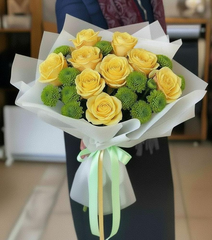 Букет цветов из: Хризантемы и Розы в Черноисточинске