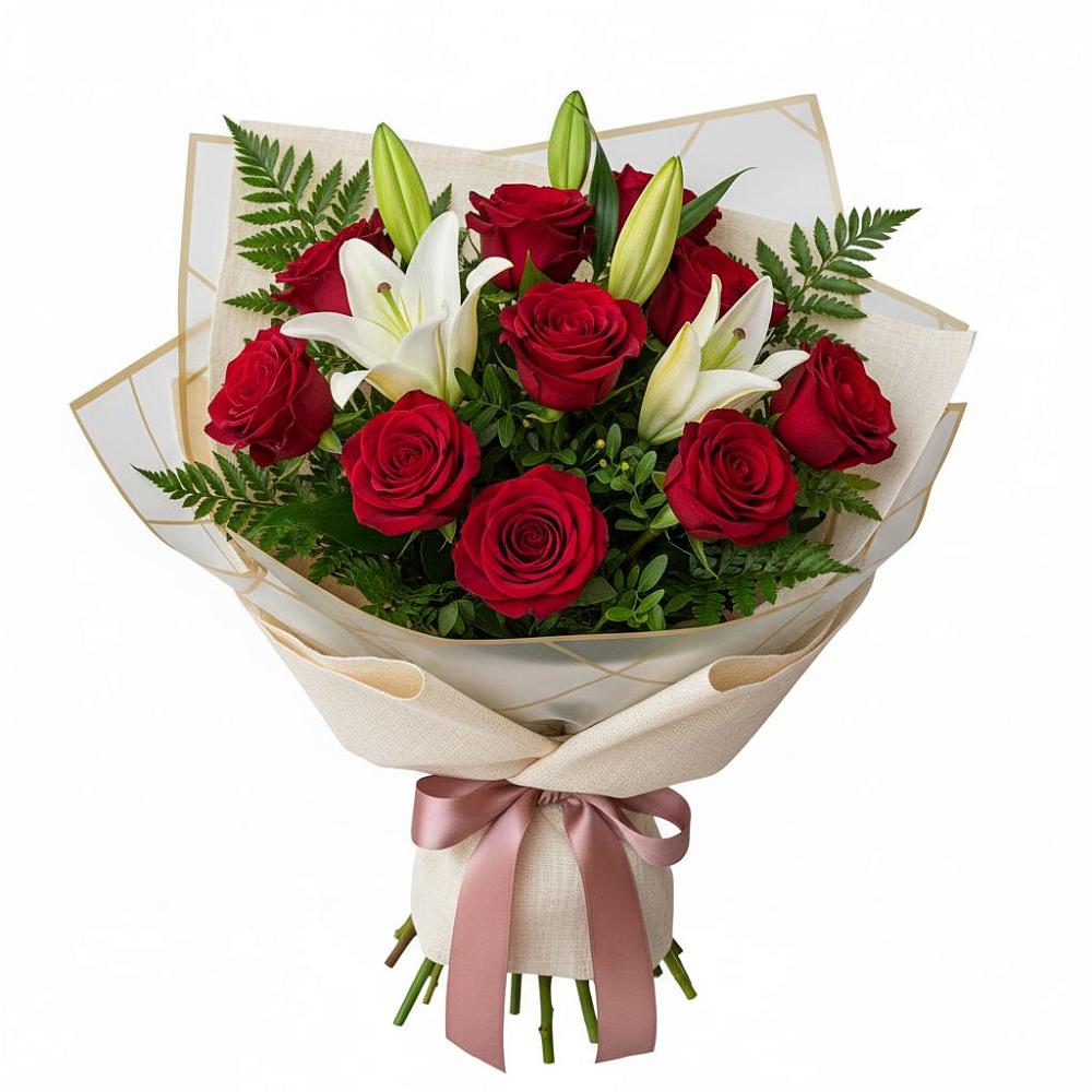 Букет цветов из: Лилии и Розы в Черноисточинске