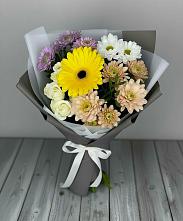 Букет цветов из:  Розы, Герберы и Хризантемы #REPLACE_PRED# Черноисточинске
