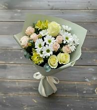 Букет цветов из:  Альстромерии, Розы и Хризантемы в Черноисточинске